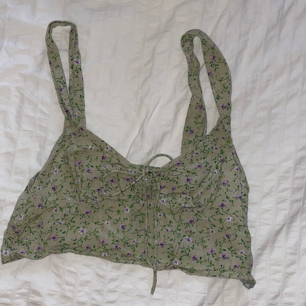 Motel Rocks Green Floral Top